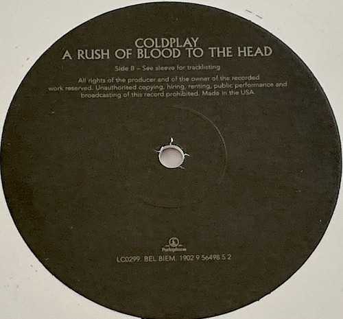 Coldplay - A Rush of Blood to the Head Near Mint White Vinyl EX Cover 2018 Press - Picture 8 of 12