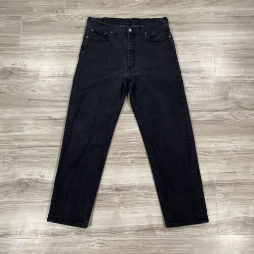 Levis 550 Jeans Mens 34X30 Black Denim Pants Relaxed Fit Dark Wash Grunge Y2K