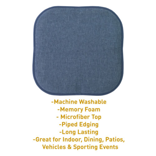 Alexis Memory Foam No Slip Back 16 x 16 Chair Pad Cushion 2, 4, 6 or 12 Pack - Picture 45 of 53