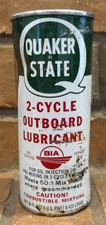Quaker State 2-Cycle Outboard Oil Lubricant Metal Can 16Oz. BIA Certified (FULL)