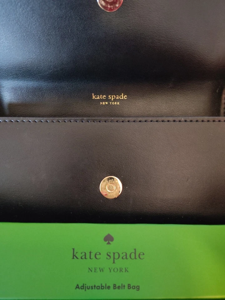 Bolso Cinturón Kate Spade Arco En Caja Mujer L/XL Ajustable Negro Cuero Genuino  Foto 4 de 4