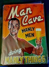 Man Cave Metal Sign 12" x 8"