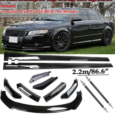 For Audi A4 S4 A5 8E B6 B7 Front Bumper Spoiler Body Kit / Side Skirt/Strut