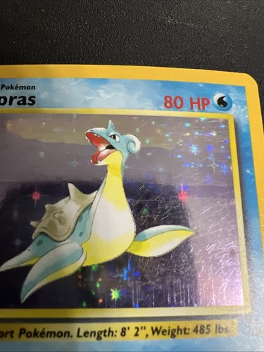 Vintage Basic Pokemon Lapras - 10/62 - Holo Rare Card 1999- 80 HP #1 - Picture 5 of 24