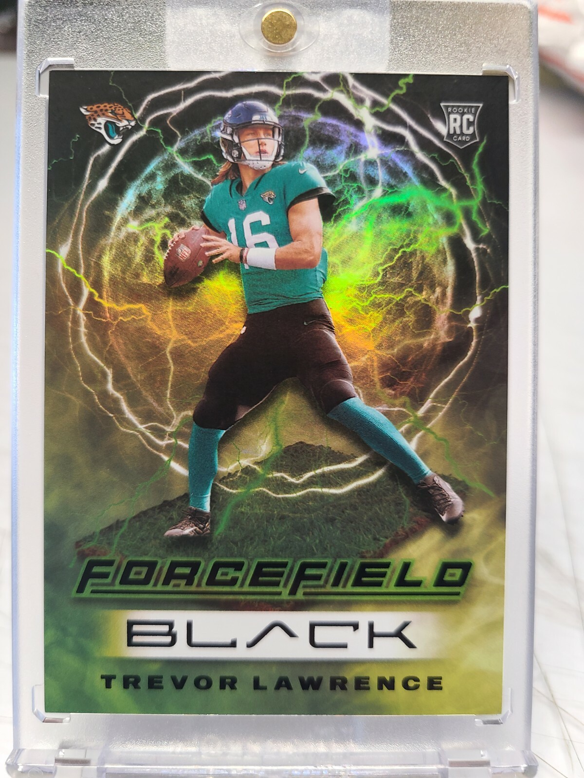 2021 PANINI BLACK TREVOR LAWRENCE ROOKIE FORCEFIELD SSP CASE HIT FF-16