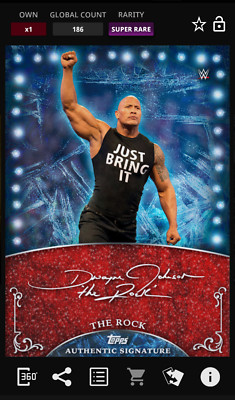 Topps WWE Slam 2016 The Rock Christmas Signature Award 186cc SR Digital