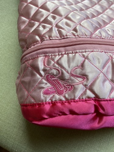Russ Girls Pink ballet quilted Backpack with separate zippered bottom for shoes