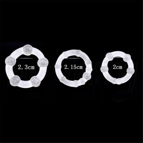 3Pcs/Set Silicone Cock/Penis Ring for Men Enhancer Prolong Sex Aid Tools - Picture 3 of 15