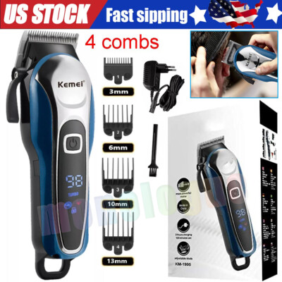 Kemei Professional Hair Clippers Trimmer Kit Men Cutting Machine Barber Salon US