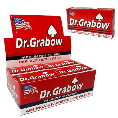 #ad Dr Grabow Pipe Filters Full Display Box of 12 Units 120 Filters Total $21.99