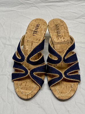 GENTLY USED Vaneli Blue Sandal Side Women's Size Small