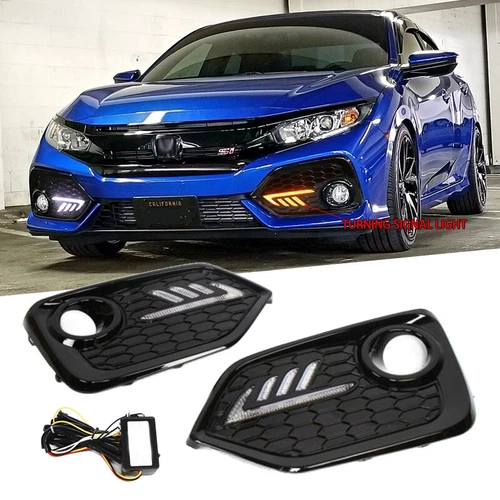 PARA HONDA CIVIC Si 16-2021 y 5 puertas hatchback cubierta luz antiniebla blanco y ámbar led drl - Imagen 1 de 8