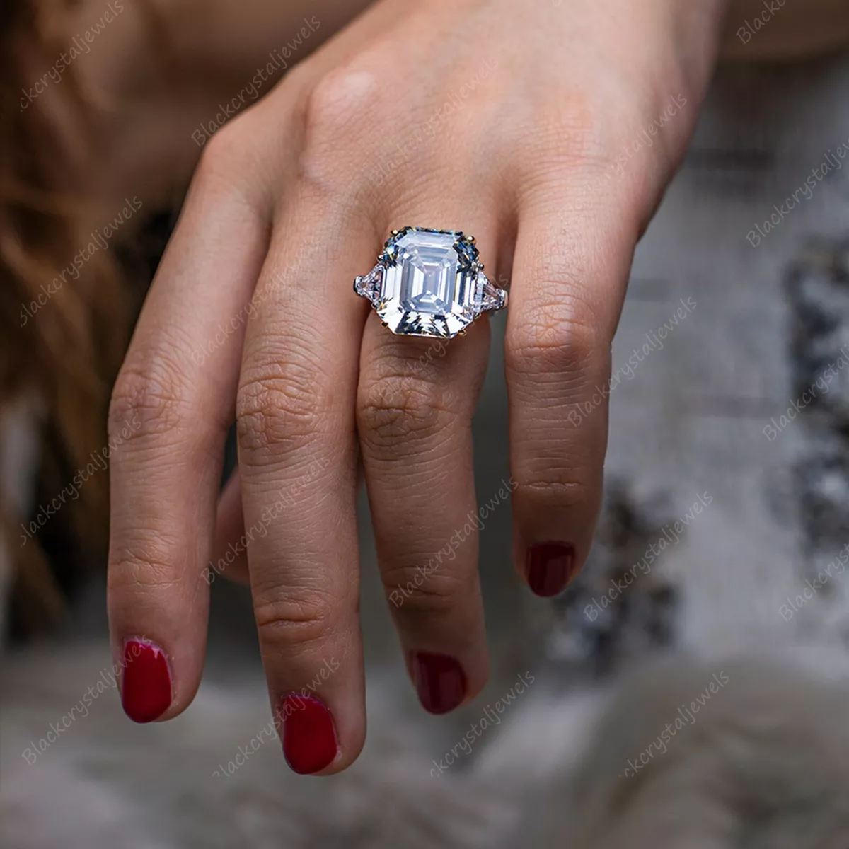 10 Carat Asscher Cut Diamond Ring