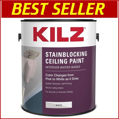 Acrylic 1 Gallon Ceiling Paint - Stain-Blocking & Spatter-Resistant Technology