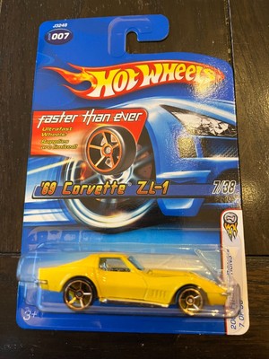 HOT WHEELS FASTER THAN EVER FTE '69 CORVETTE ZL-1 YELLOW 2006 #007 SEALED