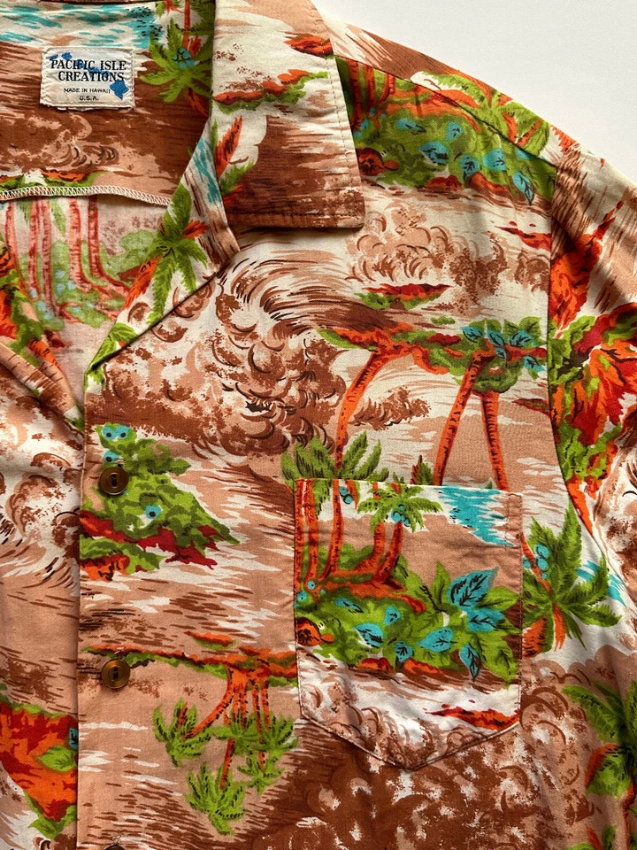 Auténtica camisa hawaiana vintage Pacific Isle Creations XL toda original preciosa Foto 3 de 4