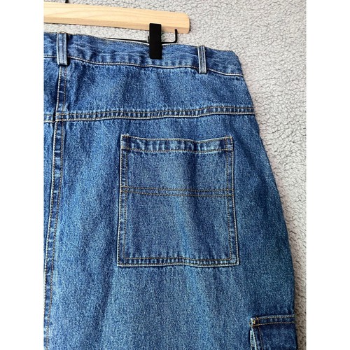 NWT Vintage New Horizon Jean Skirt 22 XL Denim Cargo Midi Button 90s Deadstock - Picture 11 of 18