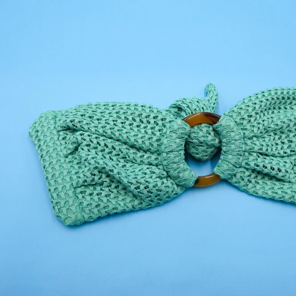 Montce маленький зеленый бандо без бретелек крючком искусственной черепахи Tori бикини верхний плавать - Изображение 2 из 4