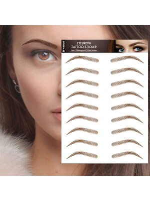 6D wasserfeste Augenbrauen Tattoo falsch zum Aufkleben Make-up Augenbraue echter Look Aufkleber UK