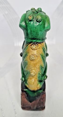 2 Vintage Chinese Sancai Glazed Porcelain Foo Dog Lion Statue Sculpture Figurine - Picture 4 of 18
