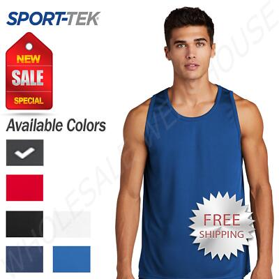 #ad Sport Tek Mens Dri Fit Lightweight Moisture Wicking Tank Top ST356 $13.18