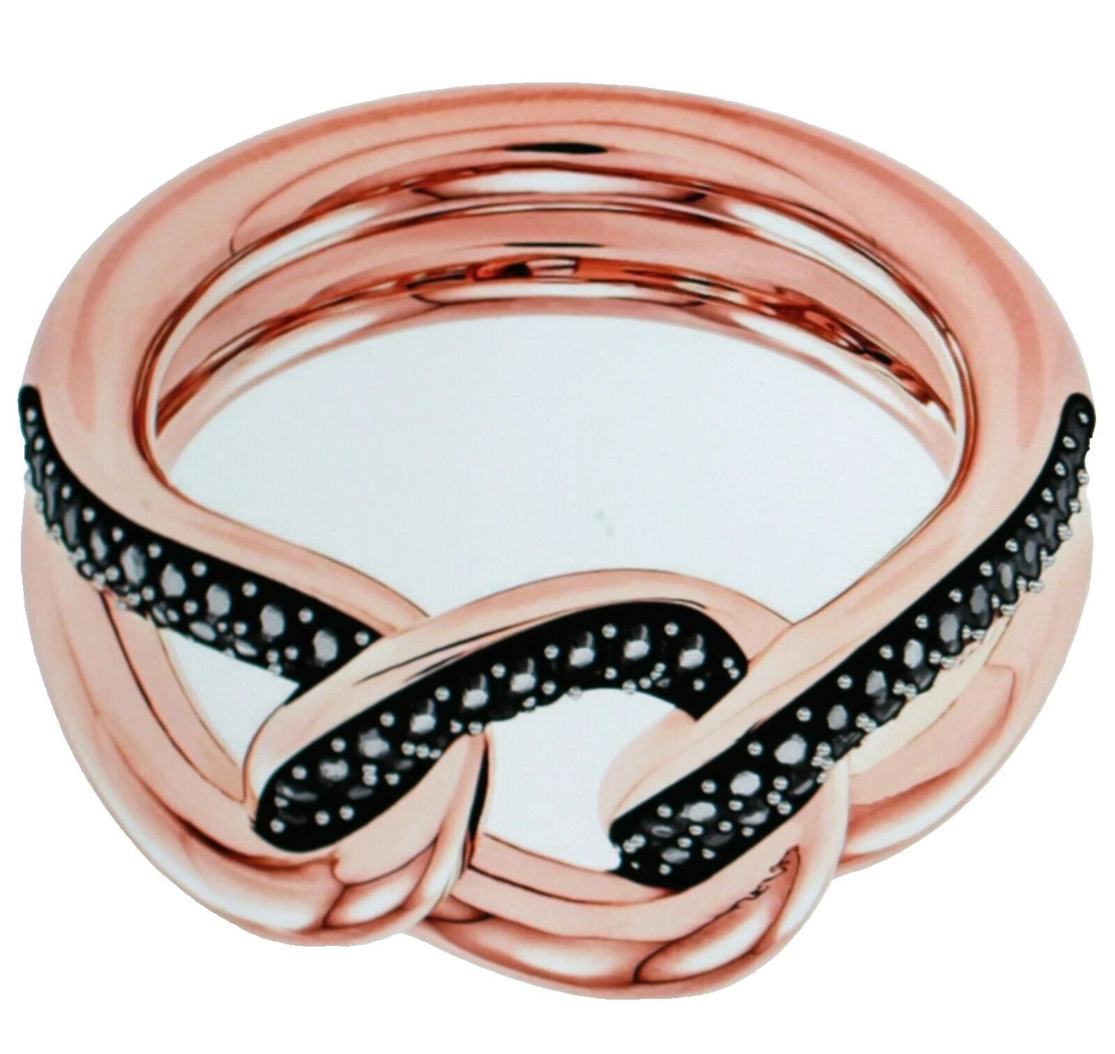 Chapado en Oro Rosa Swarovski Anillos de Moda Negro