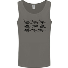 Dinosaur Types T-Rex Stegosaurus Triceratops Mens Vest Tank Top