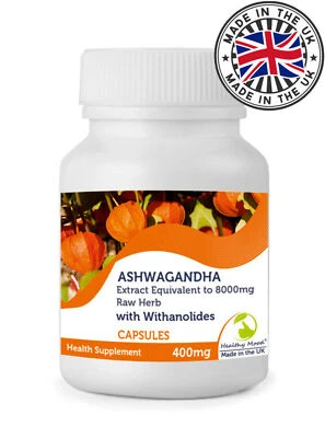HEALTHY MOOD Ashwagandha Extract 400mg Withanolides Veg Capsules Supplements