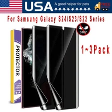 3-Pack Anti-Spy Privacy Hydrogel Screen Protector For Samsung S22 Ultra S23 S24