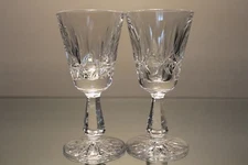 TWO (2) SIGNED WATERFORD CUT CRYSTAL ROSSLARE WHITE WINE 5 1/2" GLASS GOBLET