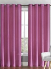 2 Window Faux Silk Grommet Panels Room Darkening Curtains Drapes 54 x84 NEW