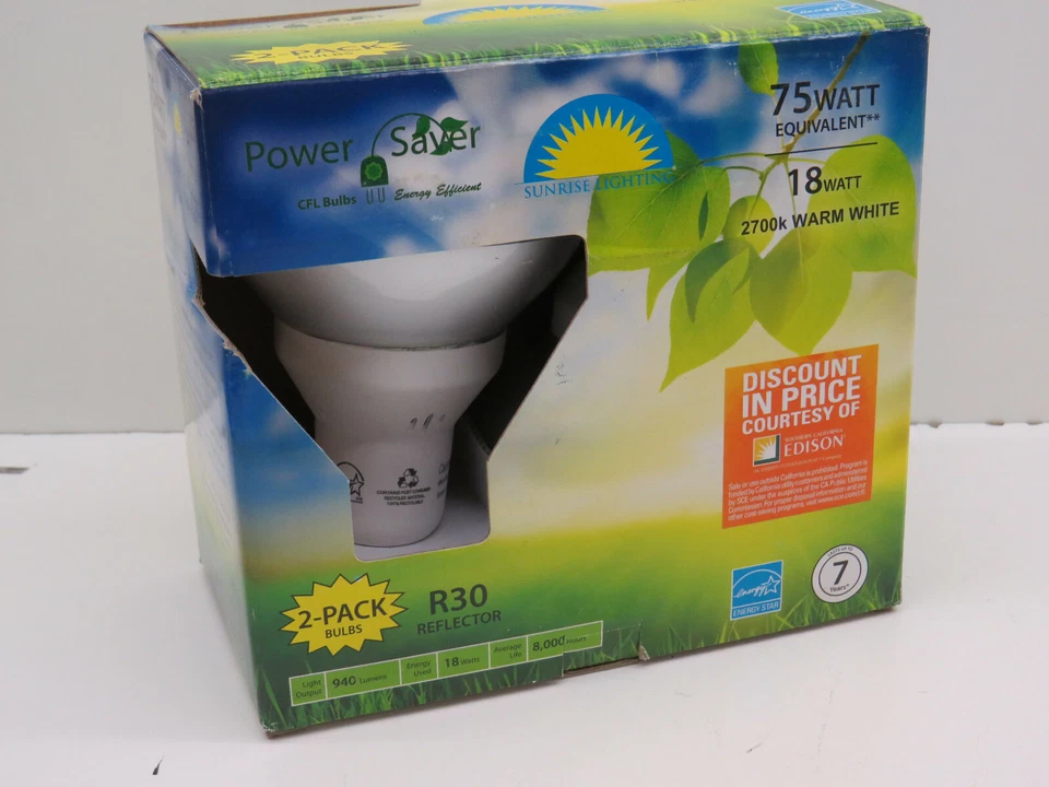 (6-Pack) 18-Watt R30 Fluorescent Lamp Light Bulb 2700K 940-Lumens Warm White 18W - Image 2 of 4