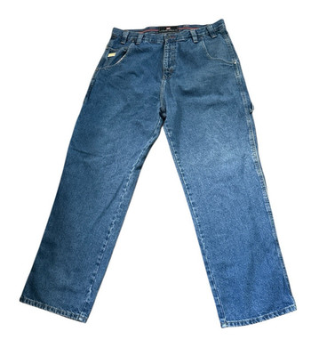 The ECKO UNLTD Mens Denim Blue Jeans Cargo Size 42 7 Pocket Hip Hop Y2K Grunge