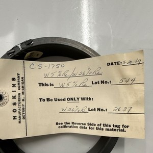 Hoskins Solid Thermocouple Wire W5%Re Bare High Temp 0.0126" Dia 42ft CS-1750