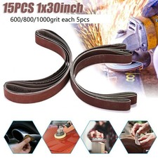 15Pcs Sanding Belts Grit Power Blet Sander Paper 1 X 30 600 800 1000 Grit