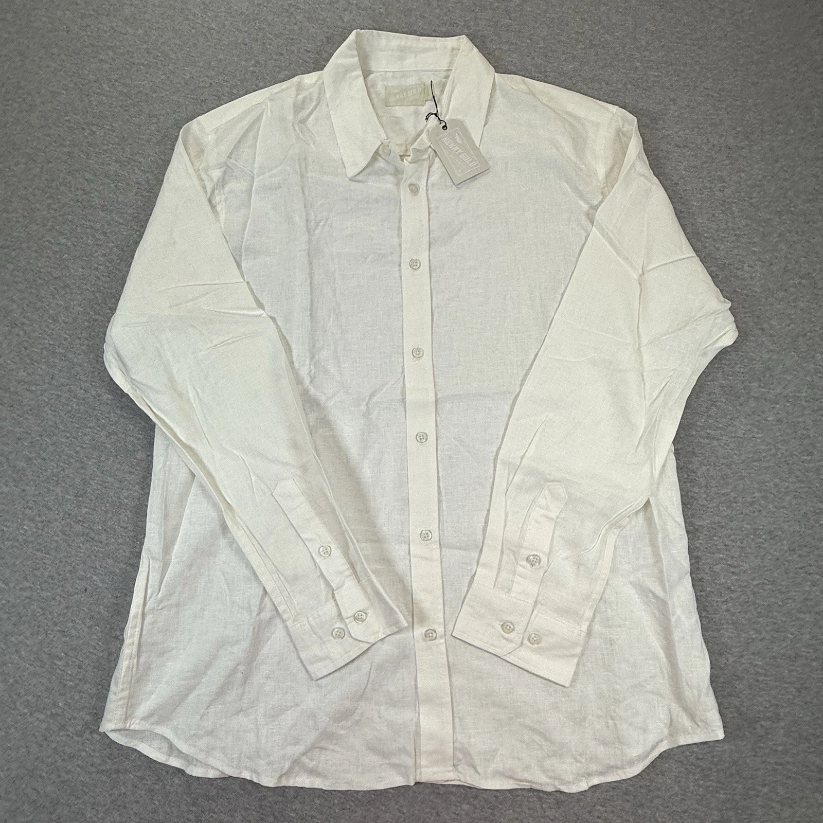 Benny Gold White Linen Blend XXL Shirt NWT Mens
