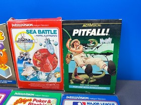INTELLIVISION LOT OF 12 BOXED GAME GAMES DONKEY KONG Q BERT PITFALL DUNGEONS