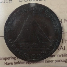 UC-8A1 ICCS VF-20 Mule Halfpenny token 1815 Upper Canada ship Breton 726
