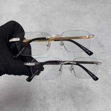 Rimless Baguette Stone Sunglasses for Men  Women - Iced Out Clear Shades