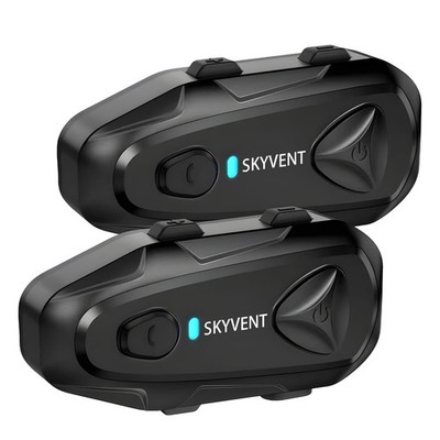 SKYVENT Q4 Motorcycle Bluetooth Communication System Headset Intercom, 4 Ride...