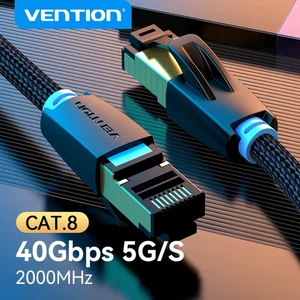 CAT8 Câble Ethernet 40Gbps 2000MHz CAT 8 Réseautage coton tressé Internet Lan