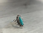 Navajo 925 Sterling Silver Vintage Turquoise Ring Size 7.5