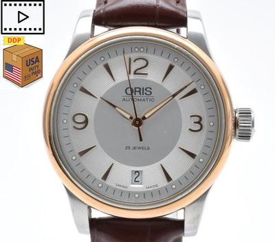 [NEAR MINT] ORIS Classic 7578 Gold Silver Date 36mm Automatic Men's Watch JAPAN