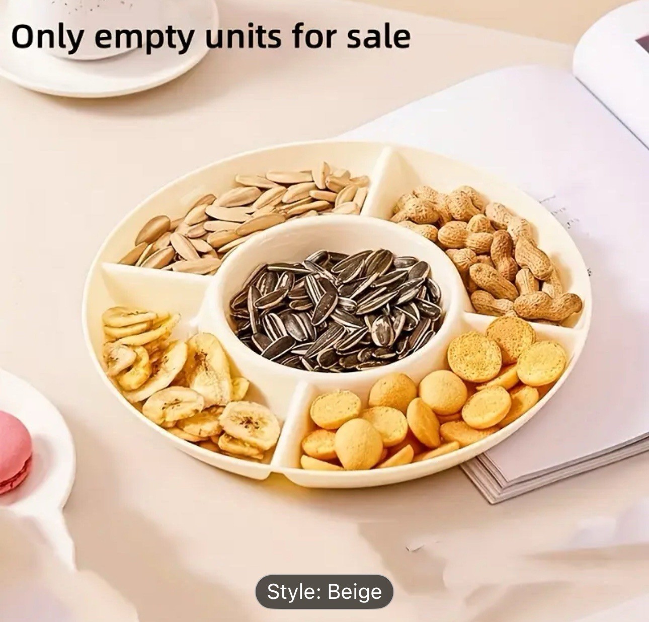 Party Snack Tray with Multiple Sections | Dip & Appetizer Serving Platter