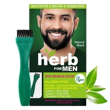 Mustache Beard Dye Natural Black PPD Free Vegan Gentle for Sensitive Skin