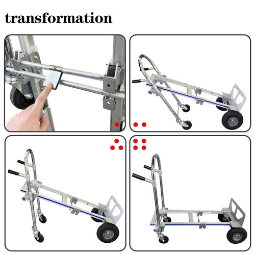 Convertible Hand Truck Dolly Cart with Wheels Heavy Duty/with 4 Wheels&Brakes... - Picture 7 of 8