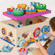 Shape Sorter Toy Gifts Engagement Color Stacking for 1-3 Children Boys Girls