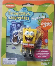 RARE NOS NEW SEALED 2003 VIACOM SPONGEBOB SQUAREPANTS KEYCHAIN CLIP FLASHLIGHT