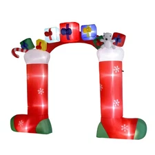 9FT 24W 11 LED Lights Christmas Sock Arch Holiday Arch Decoration Yard Décor US