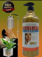 Collagen Skin Brightening Shower Gel Face & Body Wash, 1000ml [USA Stock 🇺🇸] 